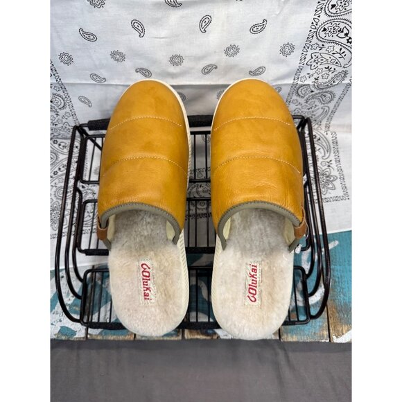 NEW Olukai Men\'s Slippers MUA ILI Slides Sandal Shoes Shearling Lined Size 42/9 main image 9